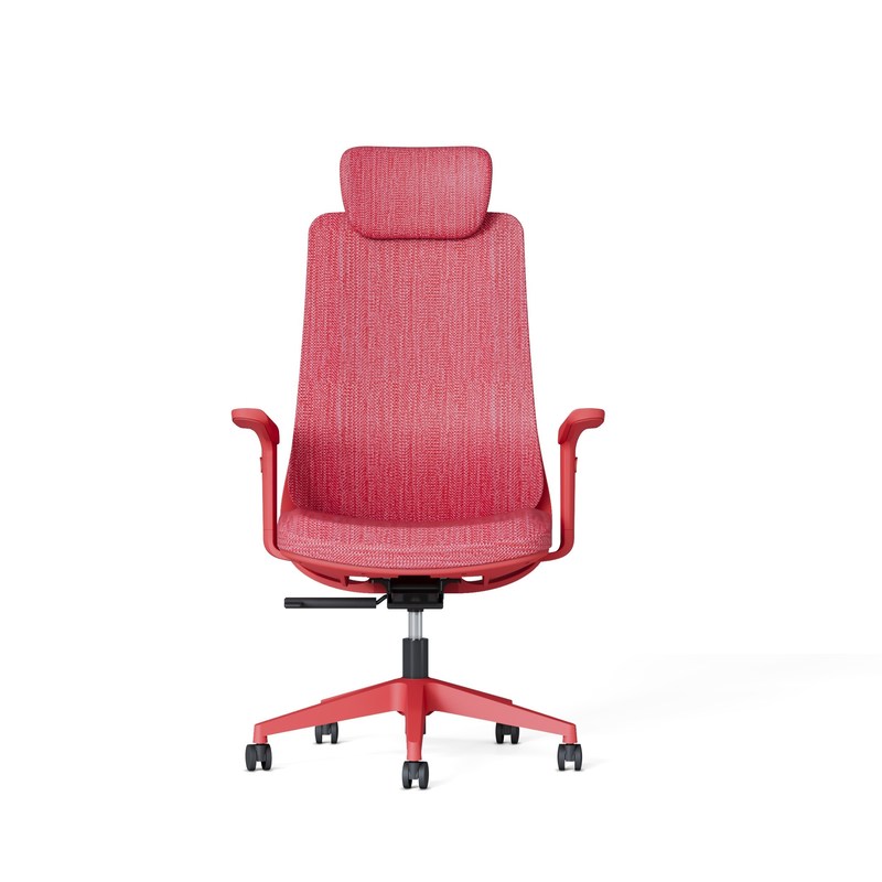 Enhance Your Workspace High Back Executive Red Mesh Office Chair with Lumbar Support