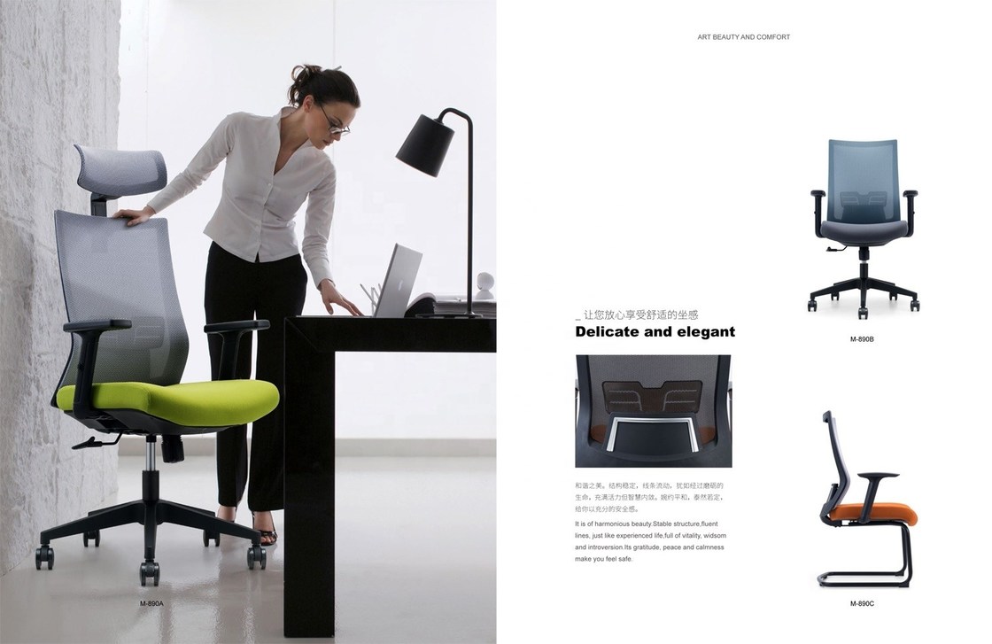 Regulowane podłokietniki i zagłówek Krzesło biurowe z siatki do nowoczesnego, ergonomicznego designu z wysokim oparciem