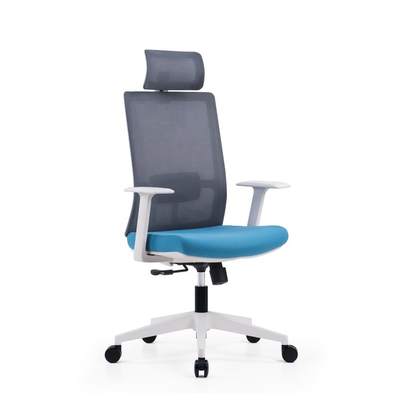 Modern Design Iron Frame High Back White Mesh Swivel Office Chair for Foshan Furniture