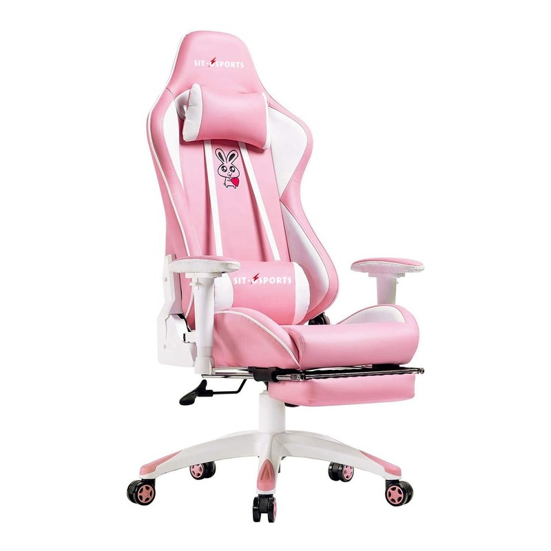 Customize Pink LED RGB Computer PC Game Chair Gaming PU Leather Silla Gamer with 2D Armrest