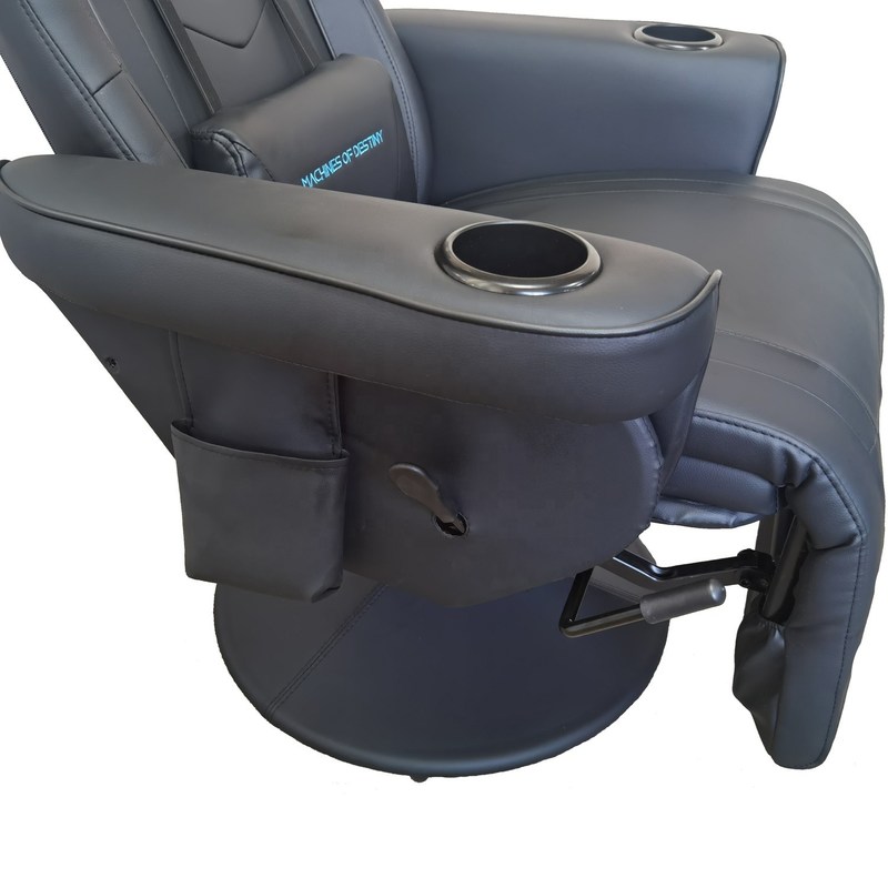 Pokój do gier musi mieć czarne luksusowe krzesło do gier z uchwytem do kubków i głośnikiem Bluetooth