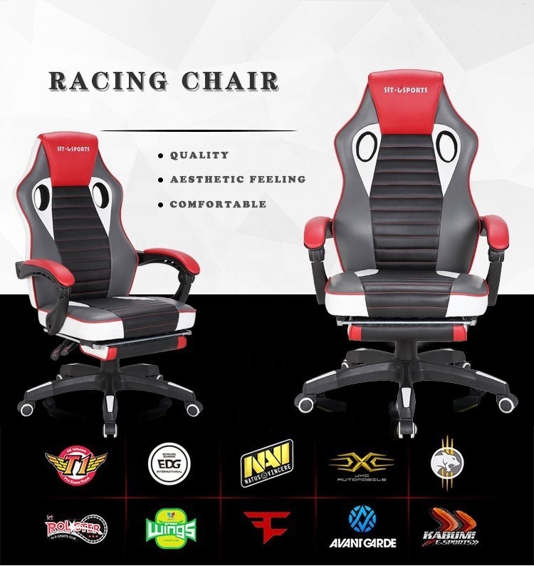 HCYZ OEM Skórzany fotel biurowy w stylu wyścigowym dla dzieci, metalowy, żelazny, obrotowy