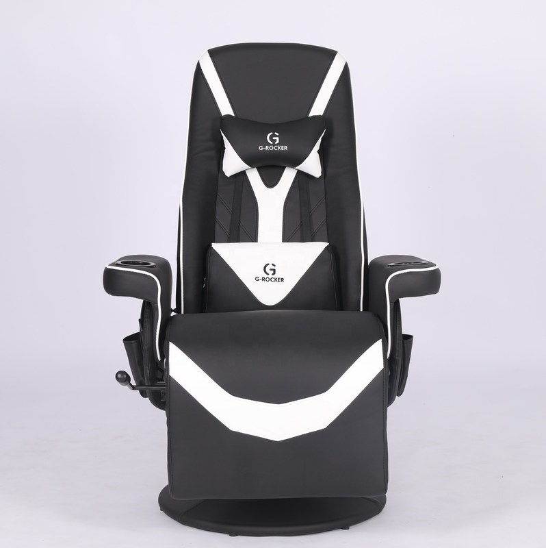 Specyficzne krzesło biurowe Krzesło do gier luksusowe z uchwytem na kubki w różowej skórze w stylu wyścigowym