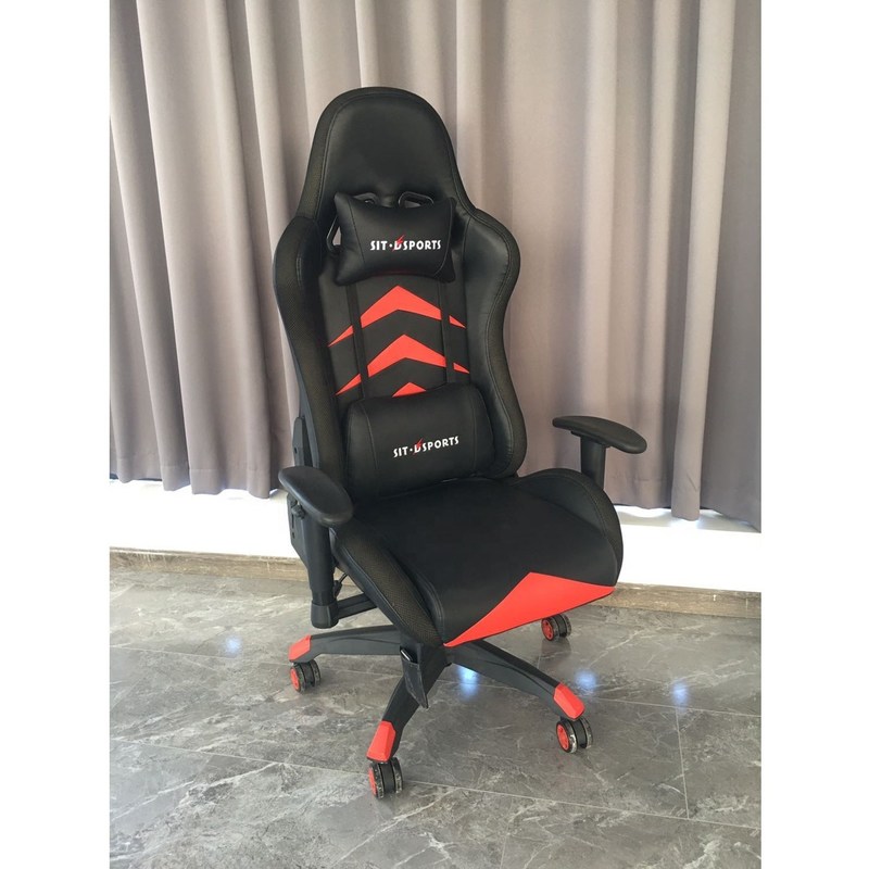 Styl przemysłowy HCYZ RGB LED Light Computer Chair Executive Gaming Chair z skórą PU