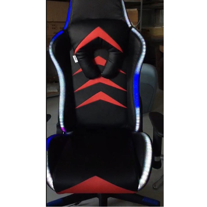 Styl przemysłowy HCYZ RGB LED Light Computer Chair Executive Gaming Chair z skórą PU